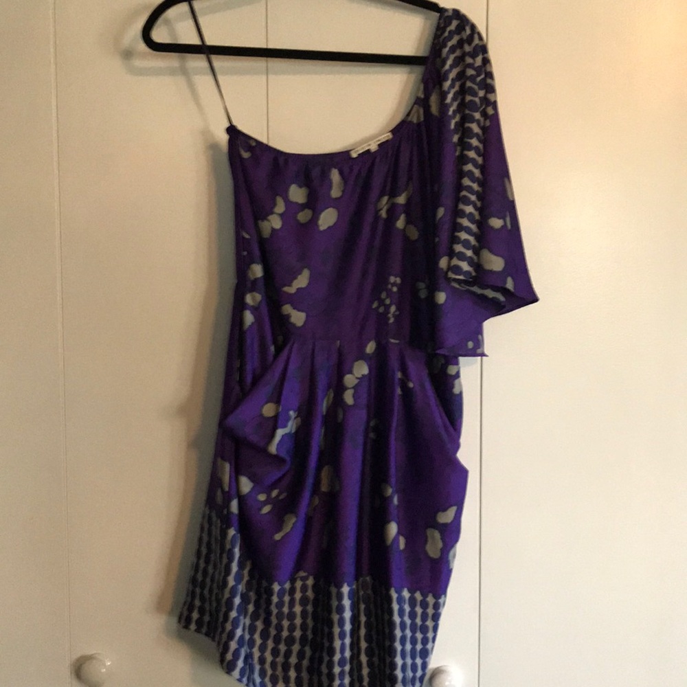 Purple off shoulder dress